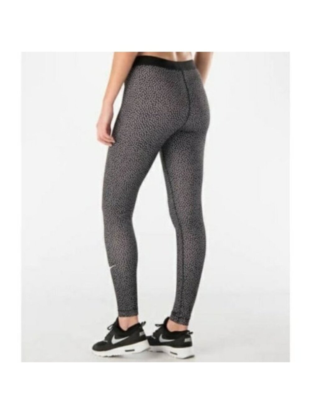Nike Pro Warm Black Pattern Leggings Tights Gym Yoga Activewear Workout Active